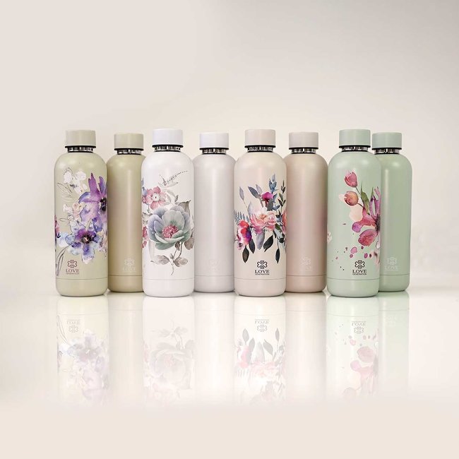 Wasserflasche - Trinkflasche - 500 ml - Isoliert - Wonderful White