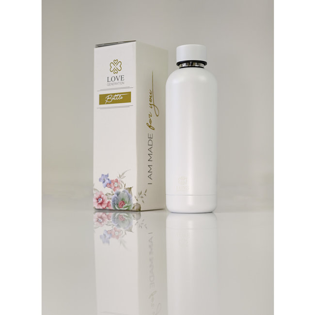 Water bottle - Drinking bottle - 500 ml - Thermos - Wonderful White