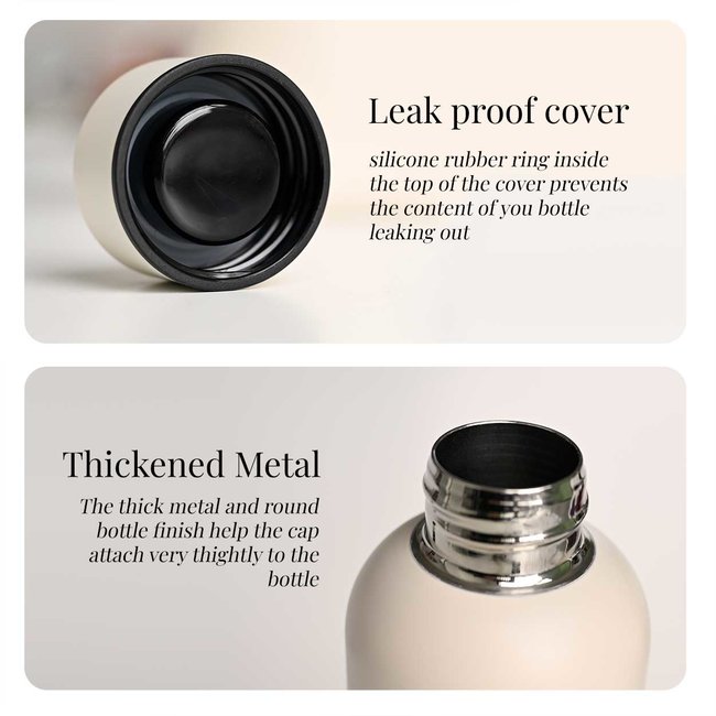 Water bottle - Drinking bottle - 500 ml - Thermos - Wonderful White