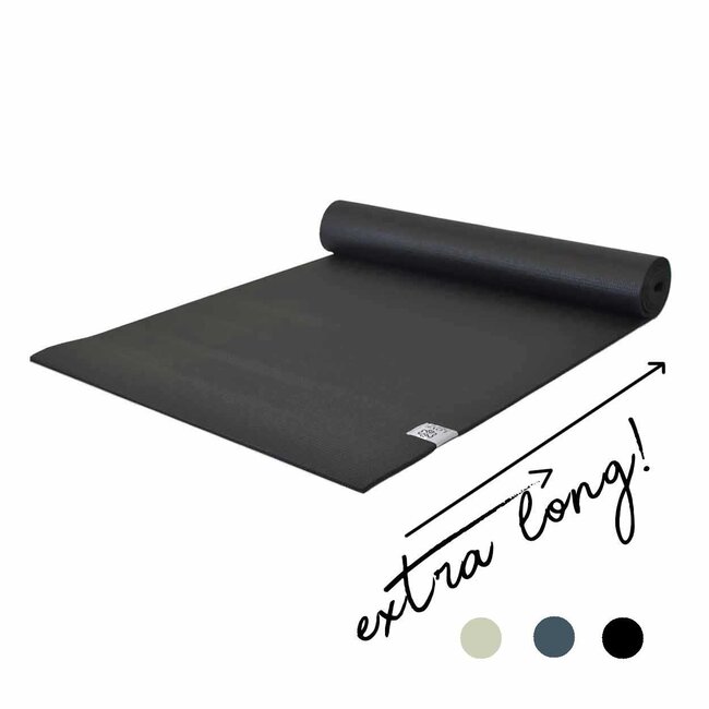 Extra Long Yoga Mat | Sticky | 6mm thick | Black