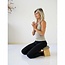 Meditationsbank │ Bambus │ Faltbar │ Samtkissen │ Taupe