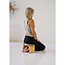 Meditation Bench │ Bamboo │ Foldable │ Velvet Cushion │ Taupe