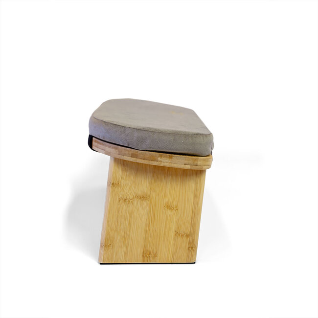 Meditation Bench │ Bamboo │ Foldable │ Velvet Cushion │ Taupe