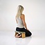 Meditatiebankje │ Bamboe │ Inklapbaar │ Velvet Kussen │ Sage Groen