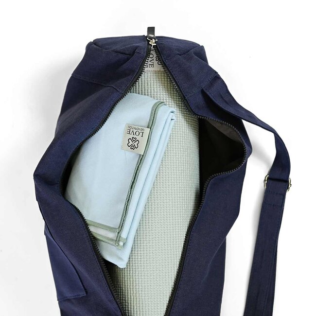 Yogatas │ Katoen │ Verstelbare Draagband │ Donkerblauw