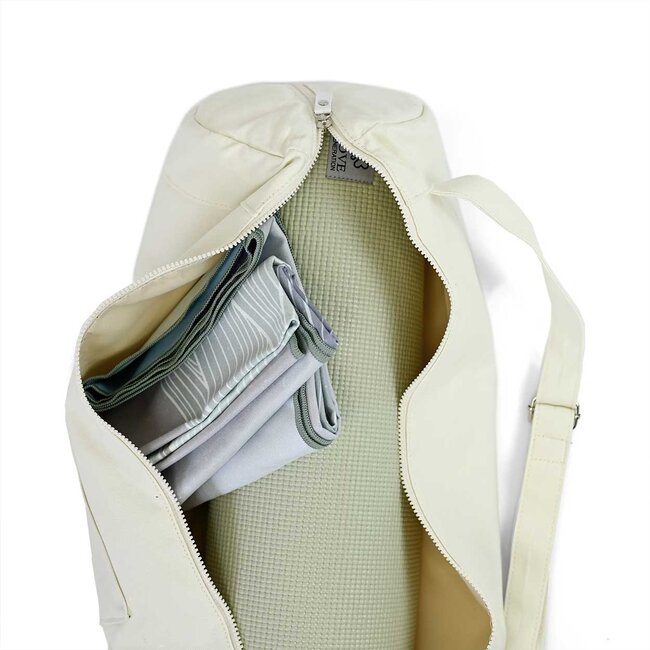 Yogatas │ Katoen │ Verstelbare Draagband │ Crème Wit