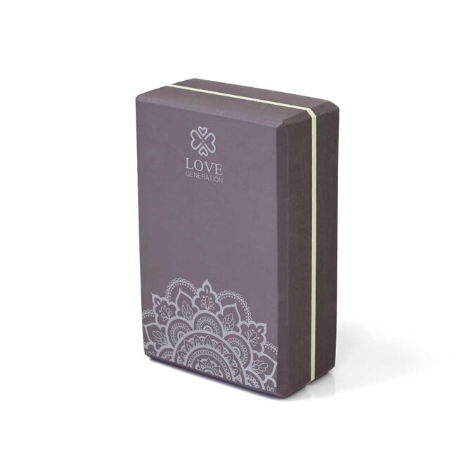 Lotus Yoga Mat - Lavender with Silver Print - 6mm - Love Generation