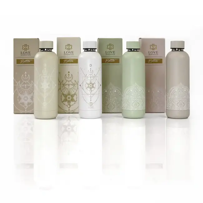 Water bottle - Drinking bottle - 500 ml - Thermos - Wonderful White Sacred