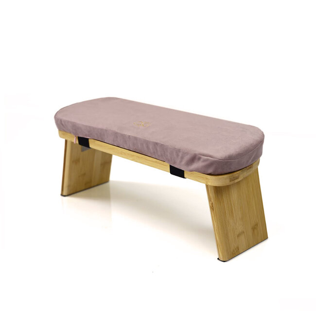 Meditation Bench │ Bamboo │ Foldable │ Velvet Cushion │ Pink