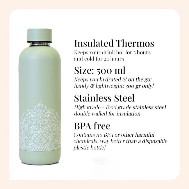 Wasserflasche - Trinkflasche - 500 ml - Isoliert - Serene Sage Mystical