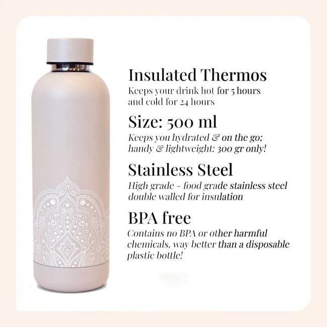 Wasserflasche - Trinkflasche - 500 ml - Isoliert - Precious Pink Mystical