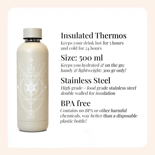 Wasserflasche - Trinkflasche - 500 ml - Isoliert - Sacred Geometry