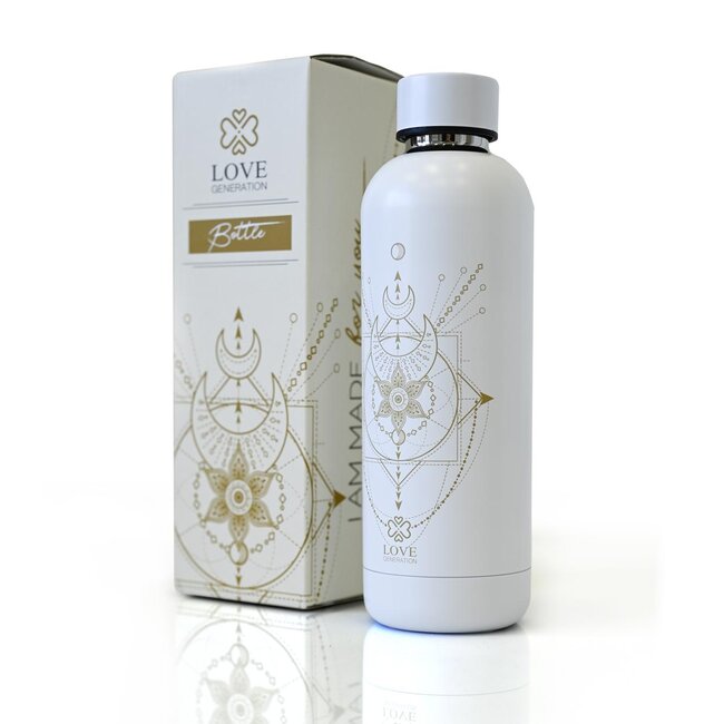 Water bottle - Drinking bottle - 500 ml - Thermos - Wonderful White Sacred