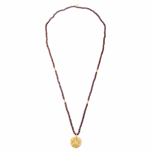 Ganapati Necklace •  with Rudraksha • Gold plated