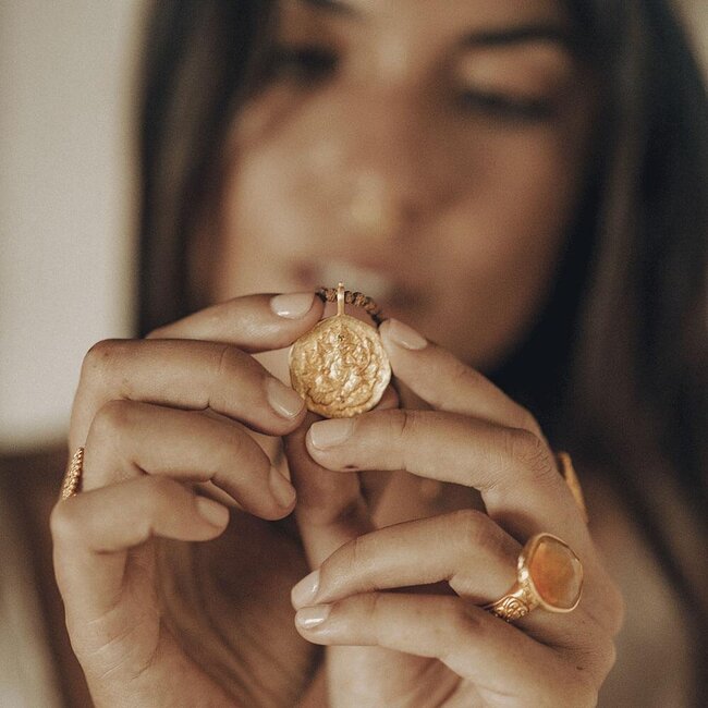 Ganapati  Ketting •  met Rudraksha • Verguld