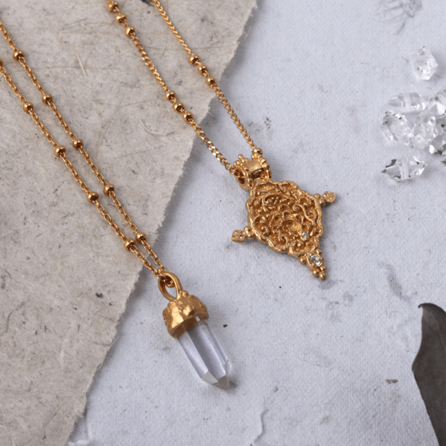 Divine Purpose • Ketting • Verguld • Kwarts hanger