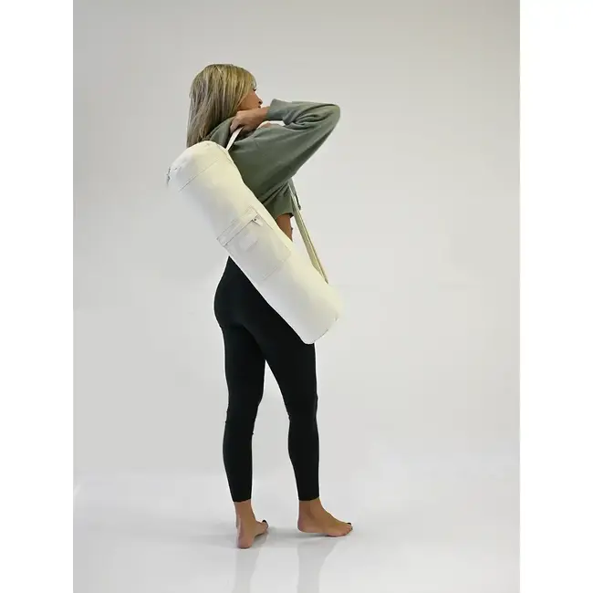 Yogatas │ Katoen │ Verstelbare Draagband │ Crème Wit