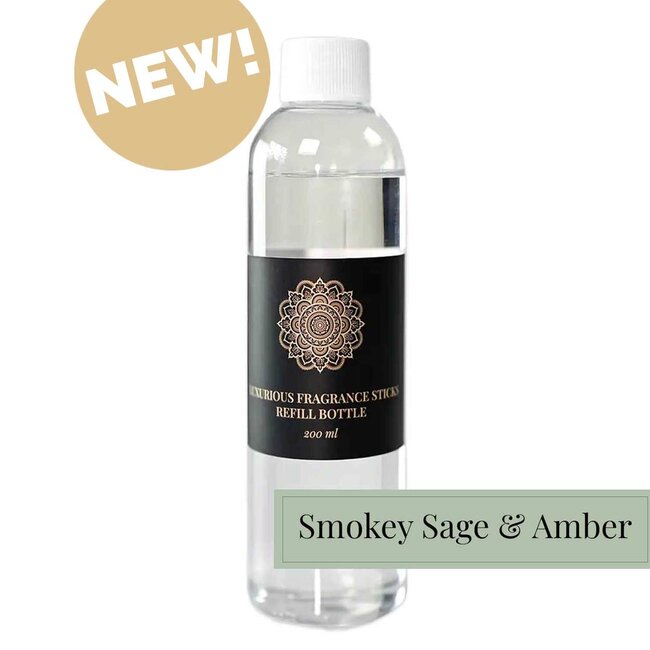 Refill bottle for Fragrance sticks - 200 ml - Smokey Sage & Amber