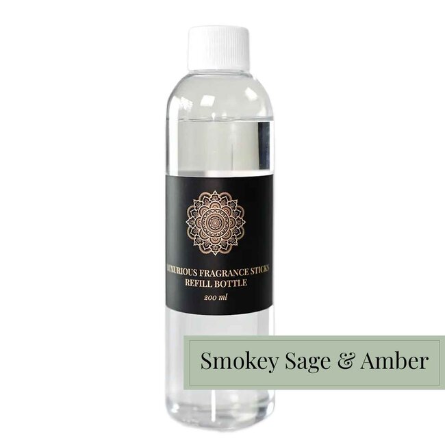 Nachfüllflasche für Duftstäbchen – 200 ml – Smokey Sage & Amber