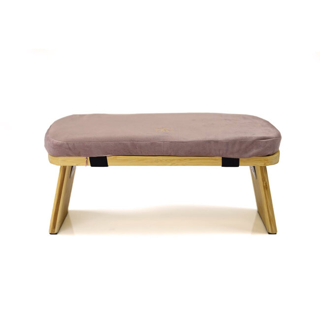 Meditation Bench │ Bamboo │ Foldable │ Velvet Cushion │ Pink