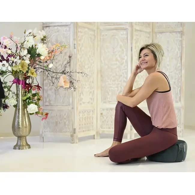 Meditatiekussen │ Rond │ Fluweel │  Bohemian Blue