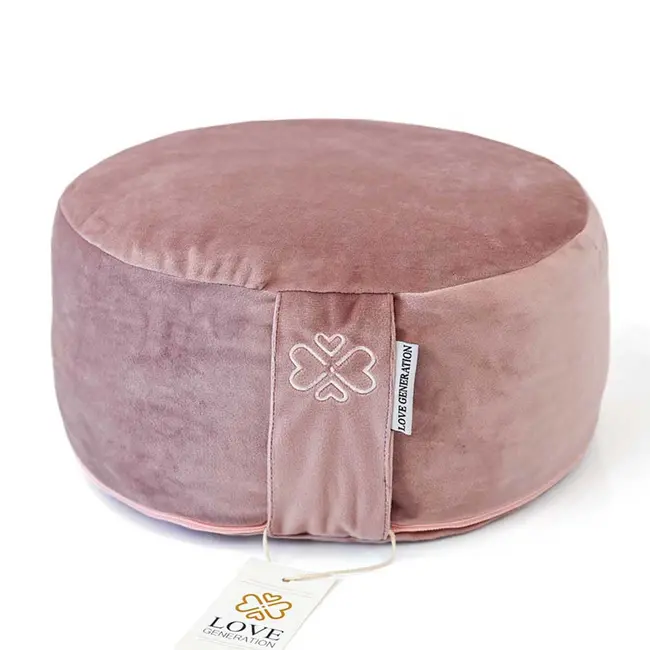 Meditationskissen │ Rund │ Samt │ Pale Pink