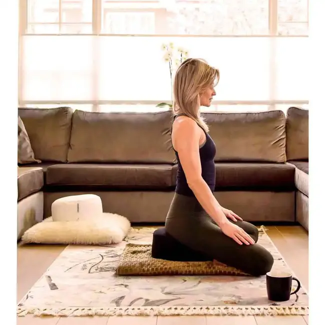 Meditatiekussen │ Rond │ Katoen & Boekweitvulling │ Zwart