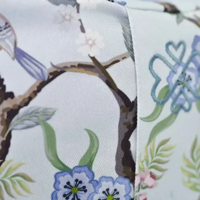 Meditation Cushion │Round │ Cotton & Buckwheat Filling │ Blossom Birds