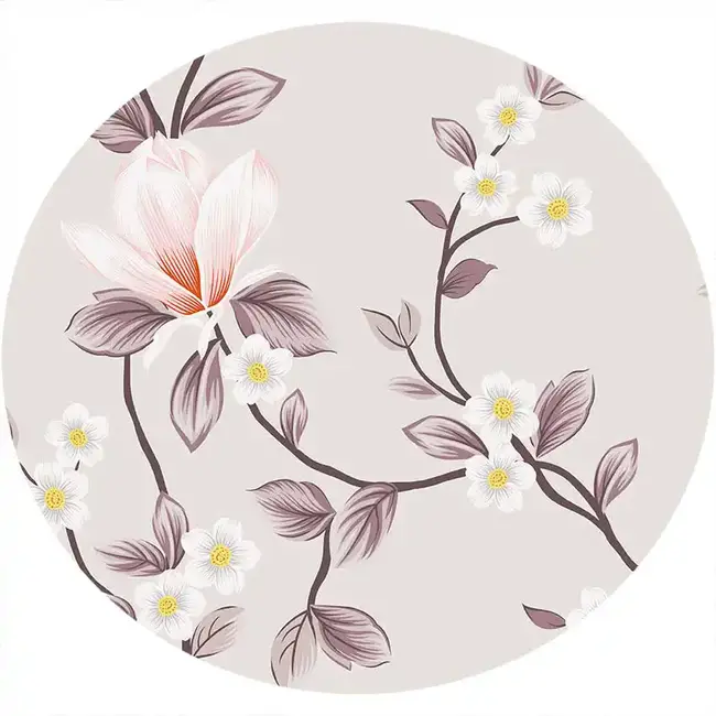 Meditation Cushion │Round │ Cotton & Buckwheat Filling │ Field Flowers