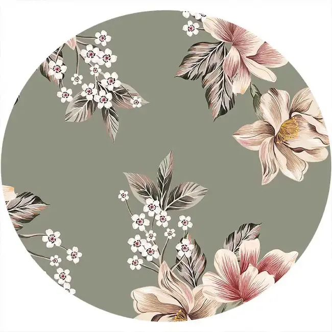 Meditationskissen │Rund │ Baumwolle & Buchweizenfüllung │ Vintage Flowers