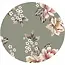 Meditation Cushion │Round │ Cotton & Buckwheat Filling │ Vintage Flowers