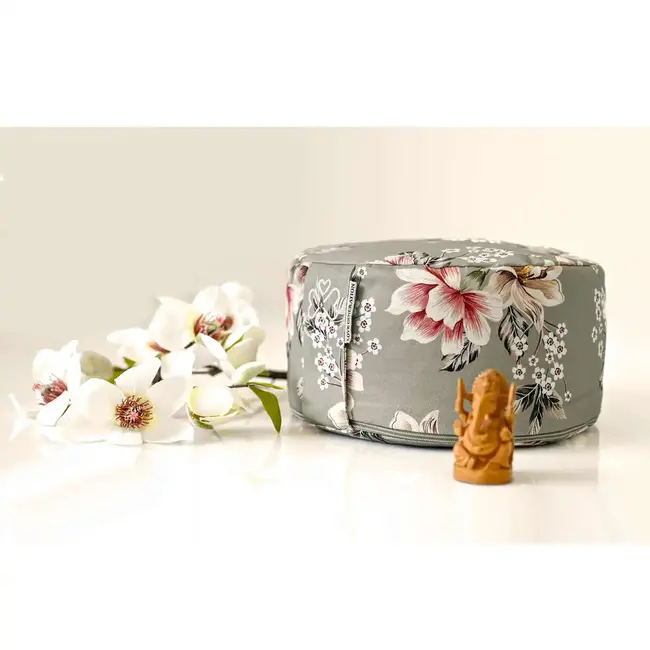 Meditationskissen │Rund │ Baumwolle & Buchweizenfüllung │ Vintage Flowers