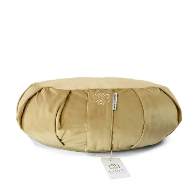 Meditatiekussen │ Halve Maan│ Fluweel met Boekweitvulling │ Goud