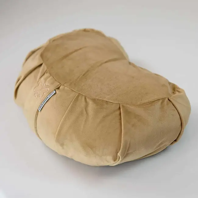 Meditation Cushion │ Crescent │ Velvet with Buckwheat Filling │ Gold