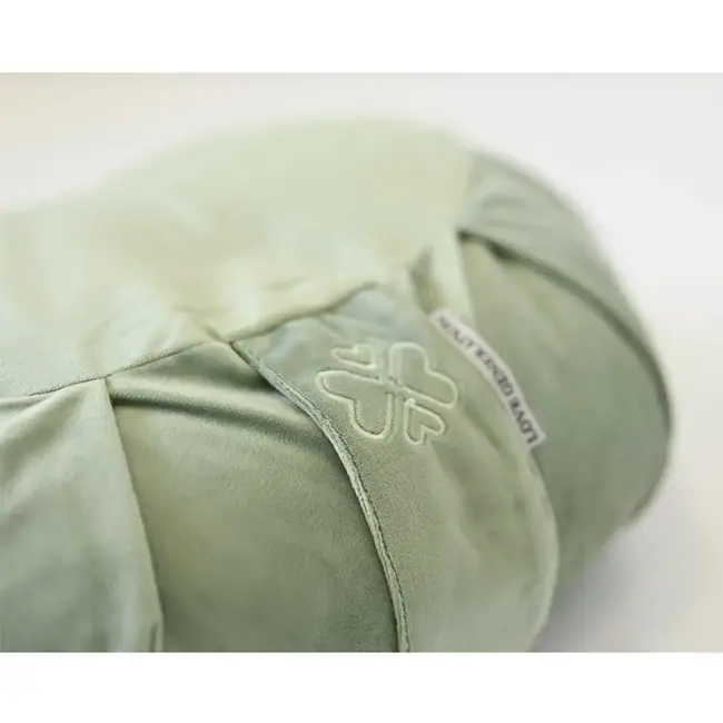 Meditation Cushion │ Crescent  │ Velvet with Buckwheat Filling │ Serene Sage