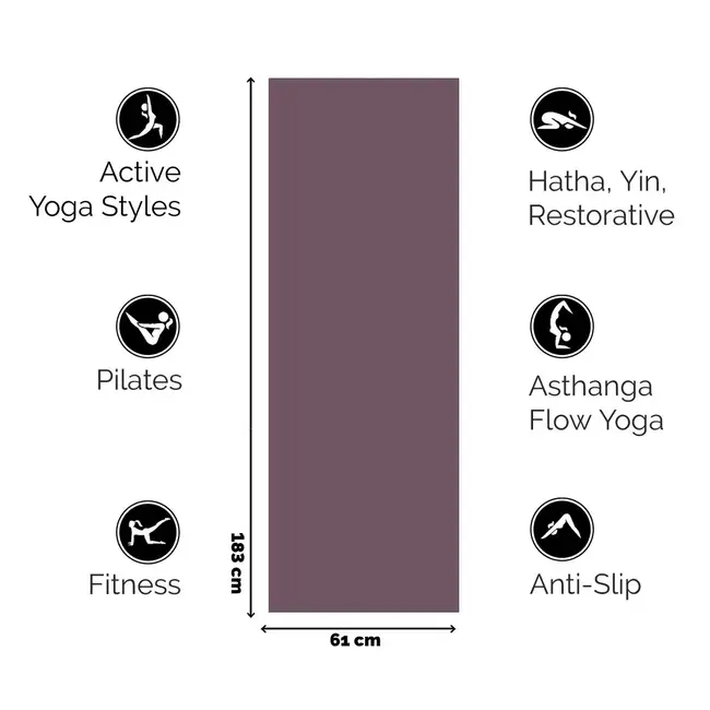 Extra Dikke Yogamat │Aubergine │ 6mm │ Anti Slip