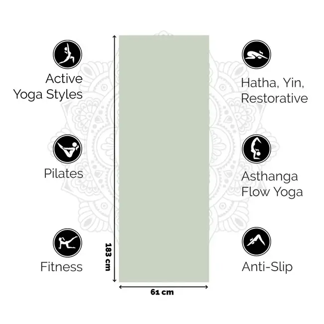 Extra Dikke Yogamat │ Sage Groen │ 6mm │ Anti Slip