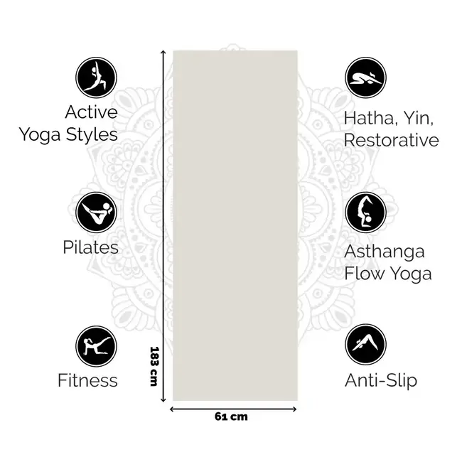 Extra Thick Yoga Mat │Sand │ 6mm │ Anti-Slip
