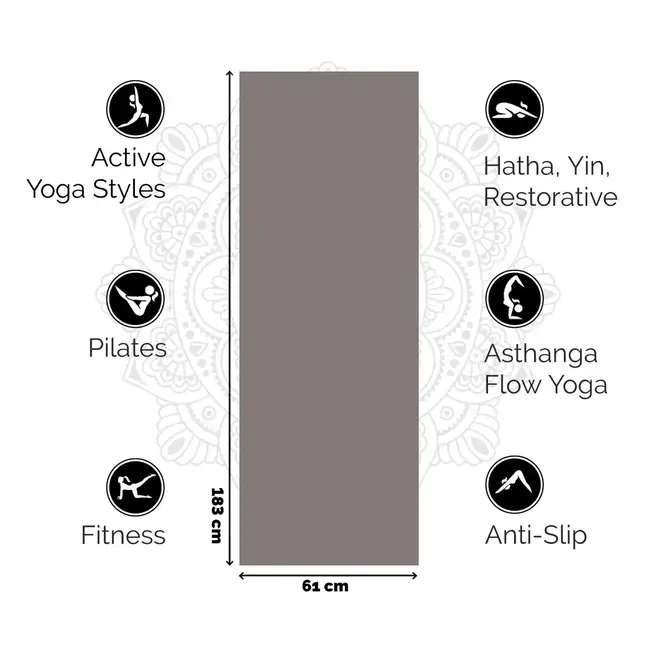 Extra dicke Yogamatte │ Taupe Grau │ 6mm │ Rutschfest