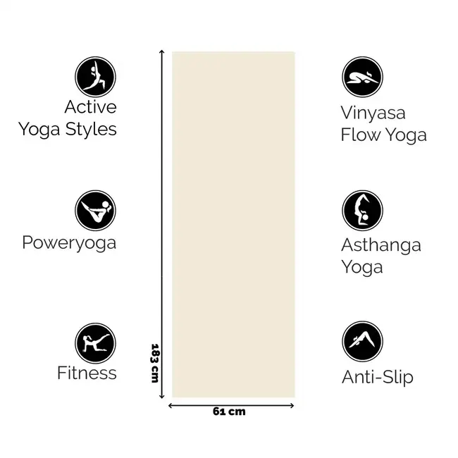 Love Yogamat │Crème Wit │4 mm │Anti Slip