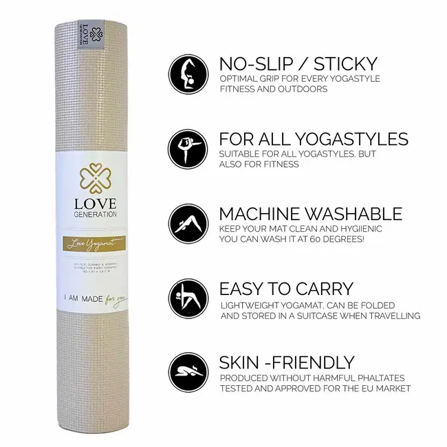 Love Yoga Mat │Sand │ 4 mm │ Anti-Slip