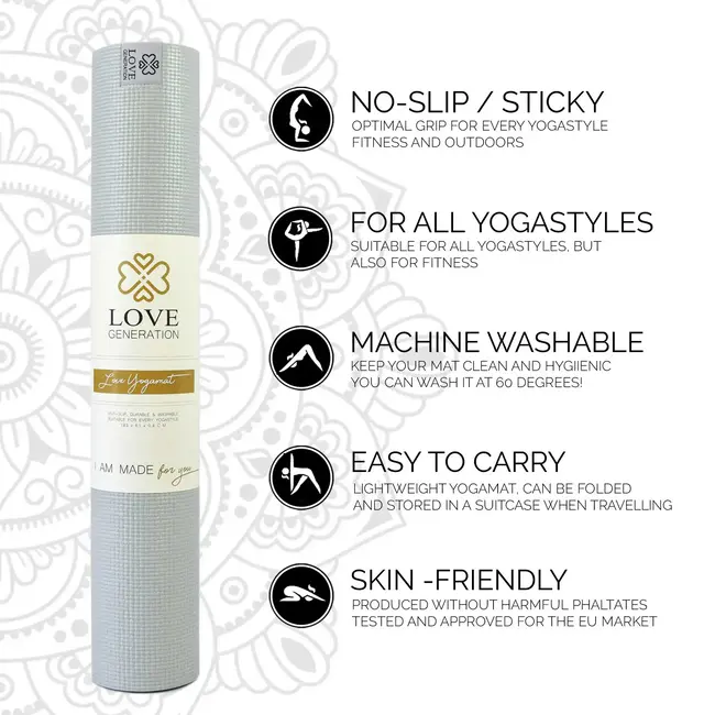 Love Yoga Mat │Mint Blue│ 4 mm │ Anti-Slip