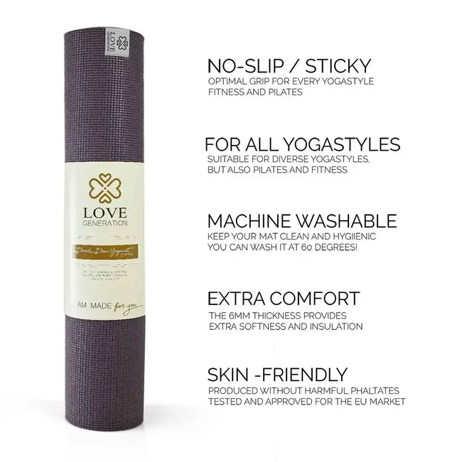 Floral Flow Yogamatte │ Extra Dick │ Dunkelviolett