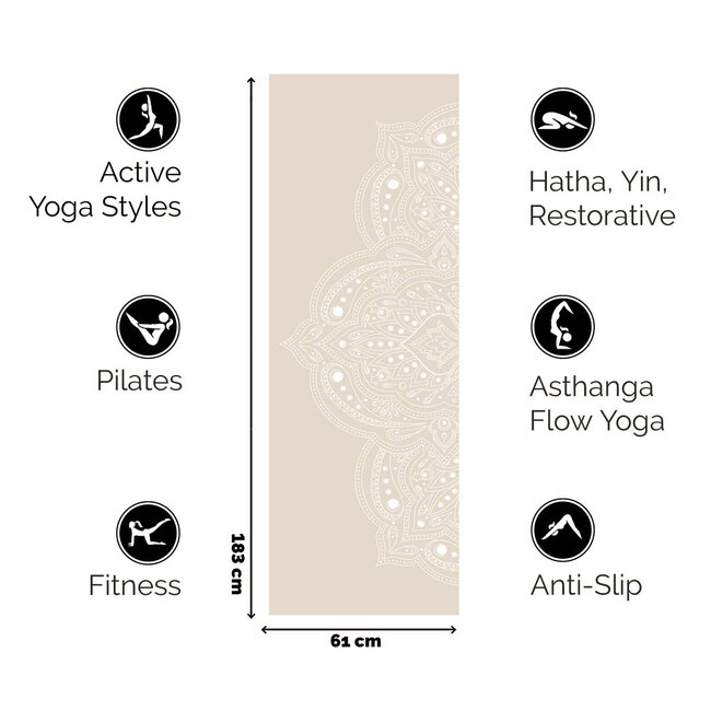 Mystical Yogamat │Extra Dik│ Anti Slip │ Zand