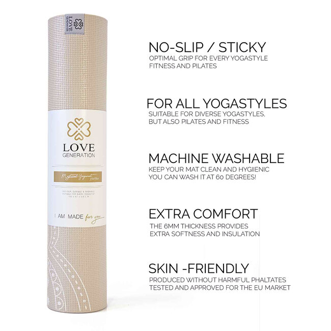 Mystical Yogamatte │Extra Dick│ Anti-Rutsch │ Sand