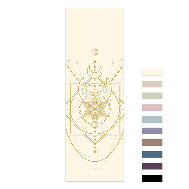 Sacred Yoga Mat │Extra Thick │White with Gold Print