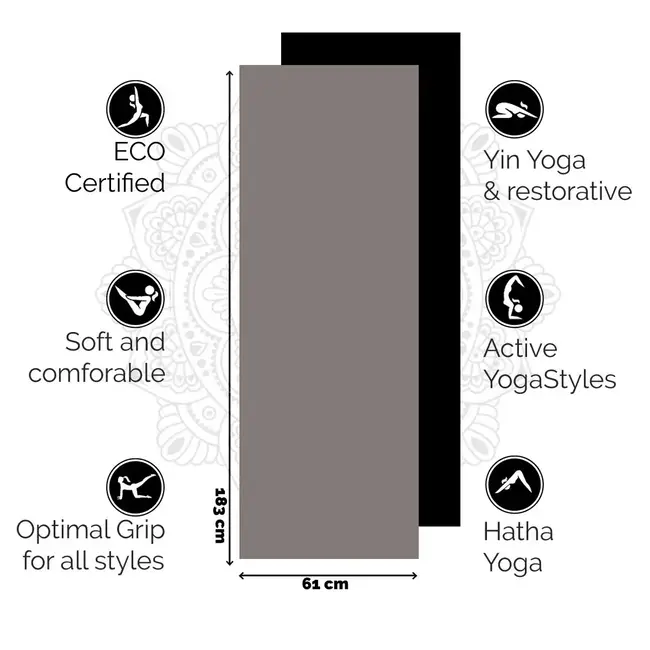 Eco Yoga Mat │ Superior TPE │Extra Thick │Glorious Grey