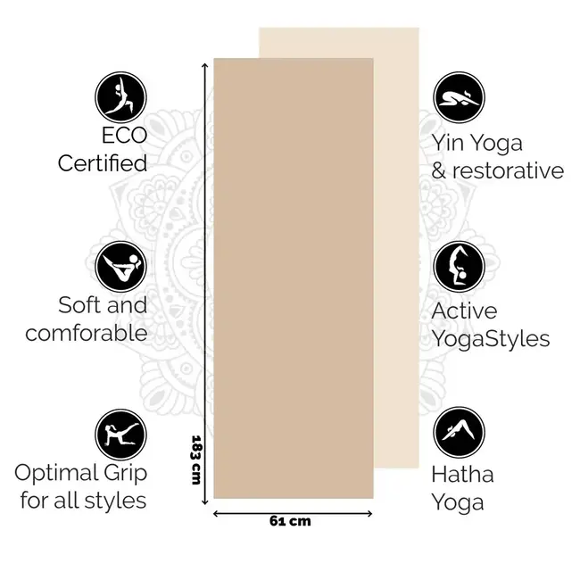 Eco Yogamat │ Superior TPE │Extra Dik │ Sacred Sand