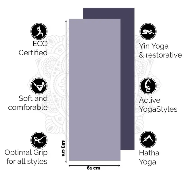 Eco Yoga Mat │ Superior TPE │ Extra Thick │Lovely Lavender