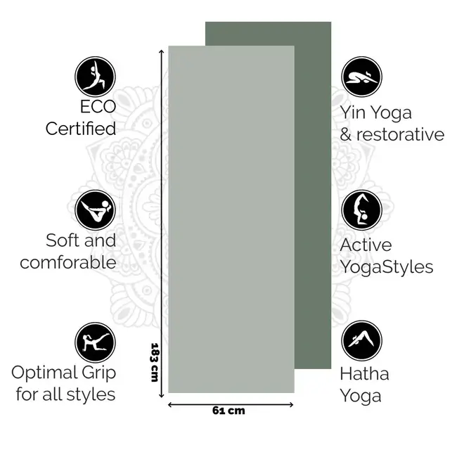 Eco Yoga Mat │ Superior TPE │ Extra Thick │ Serene Sage ***